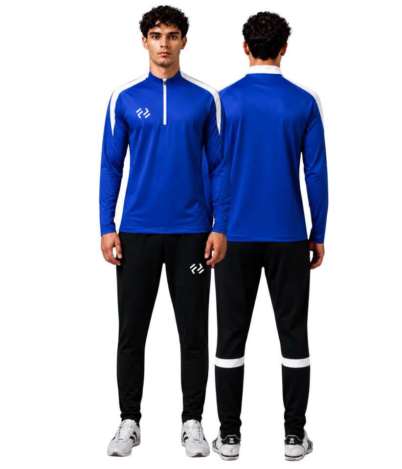 FOREAK TROY SLIM FIT YARIM FERMUAR EŞOFMAN TAKIMI | SAKS MAVİ-BEYAZ