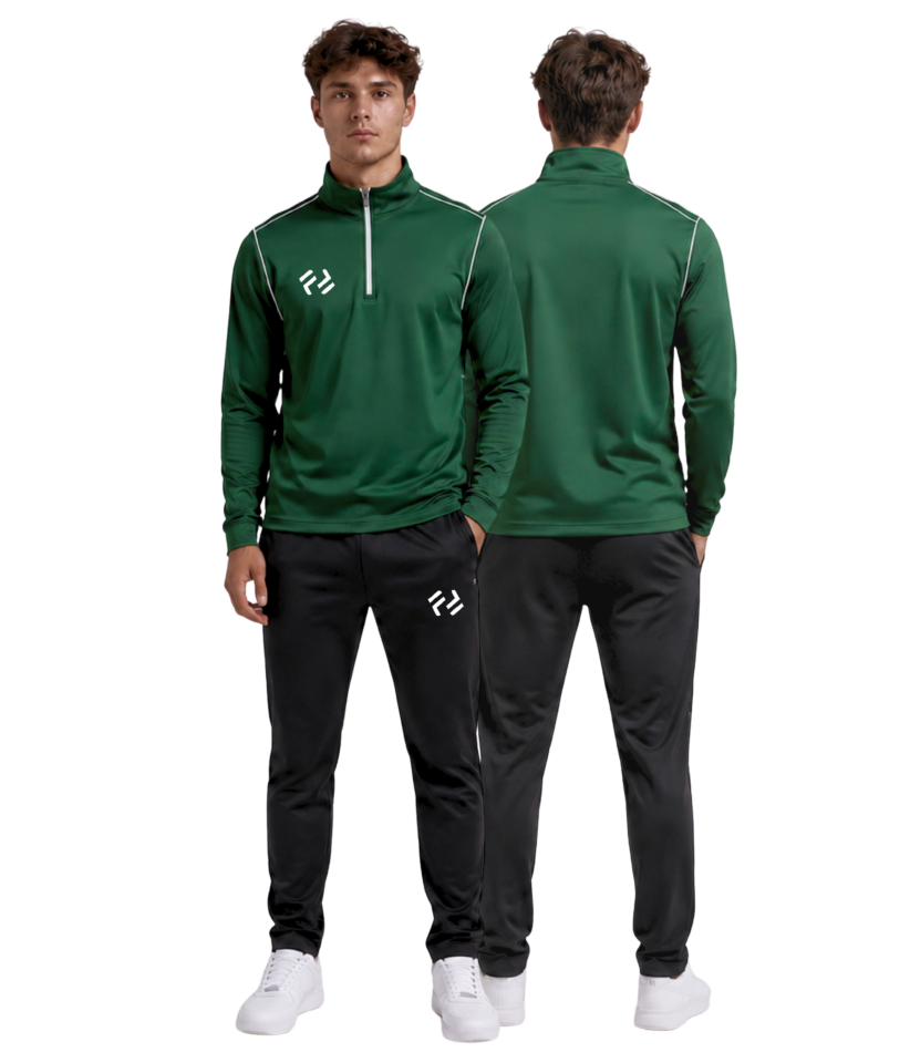 FOREAK ZERO SLIM FIT YARIM FERMUAR EŞOFMAN TAKIMI | YEŞİL-BEYAZ