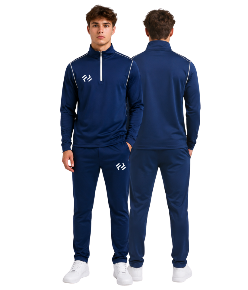 FOREAK ZERO SLIM FIT YARIM FERMUAR EŞOFMAN TAKIMI | LACİVERT-BEYAZ