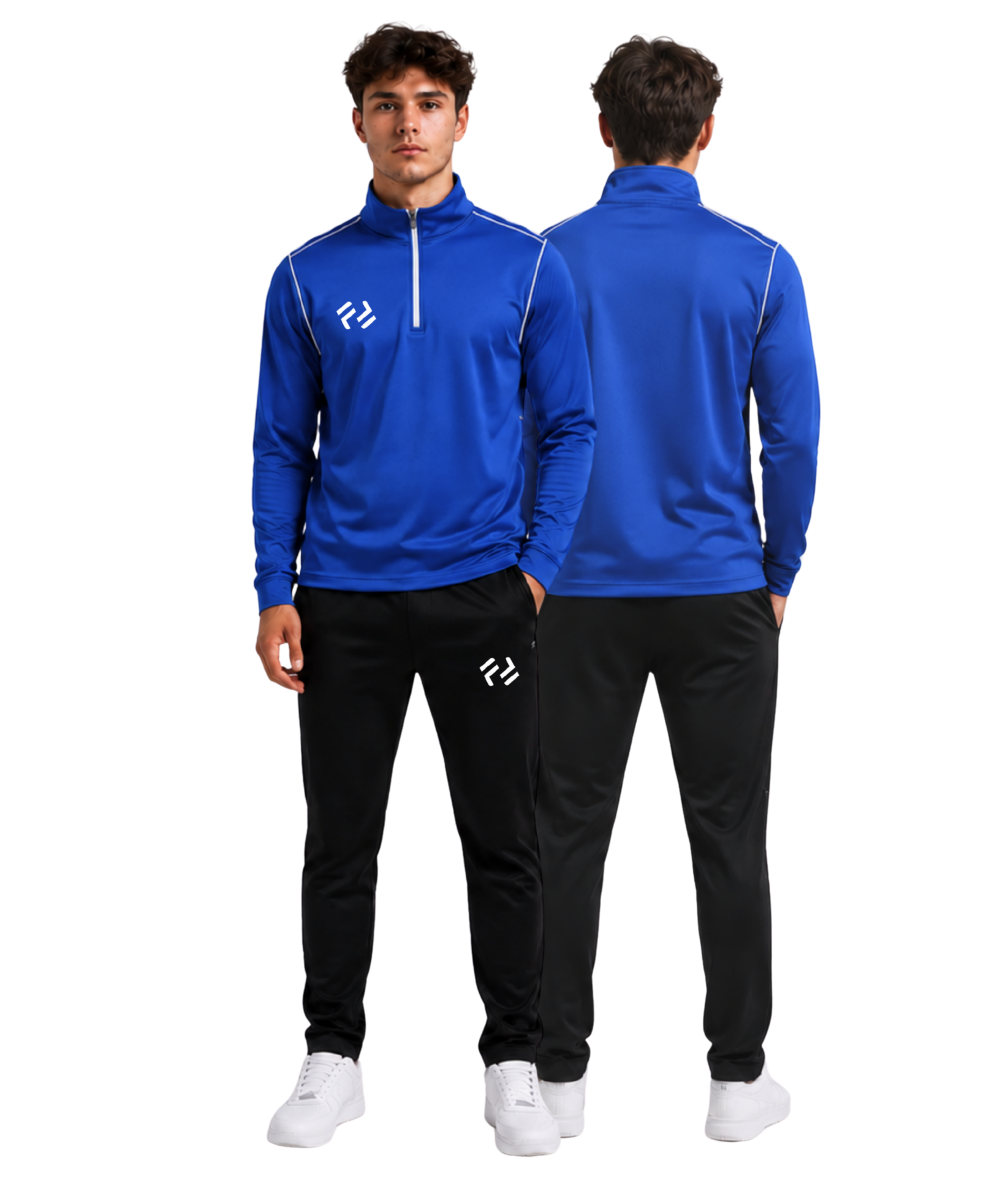 FOREAK ZERO SLIM FIT YARIM FERMUAR EŞOFMAN TAKIMI | SAKS MAVİ-BEYAZ