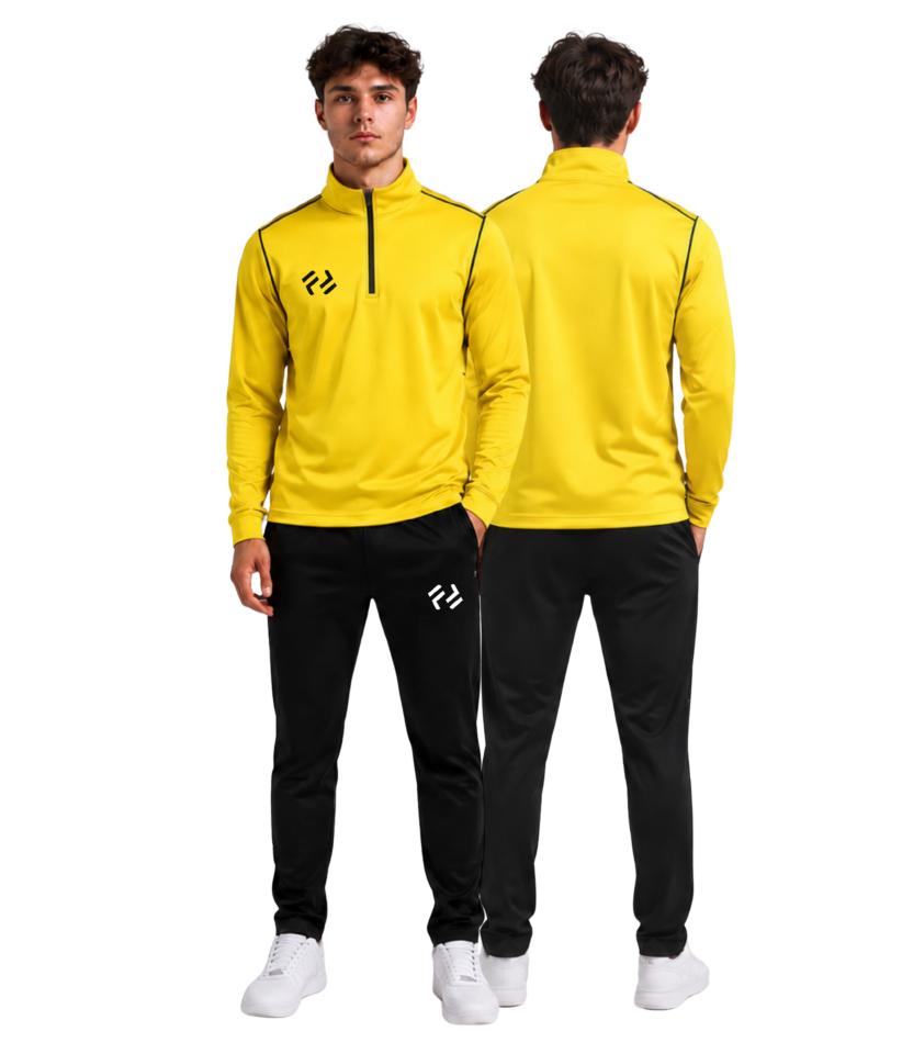 FOREAK ZERO SLIM FIT YARIM FERMUAR EŞOFMAN TAKIMI | SARI-SİYAH