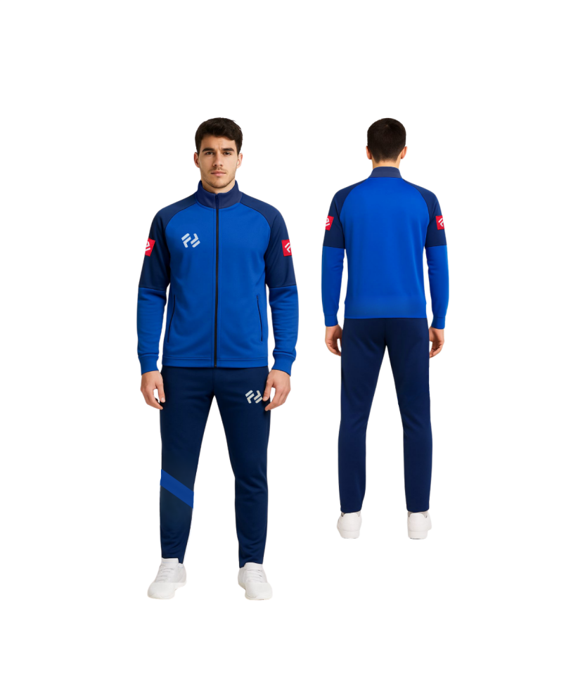 PRIME TAM FERMUAR SAKS MAVİ- LACİVERT EŞOFMAN TAKIMI